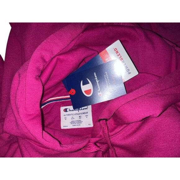 Champion Power Blend Drawstring Long Sleeve Pocket Hoodie Sweatshirt Sz XS Purpl - Picture 3 of 13